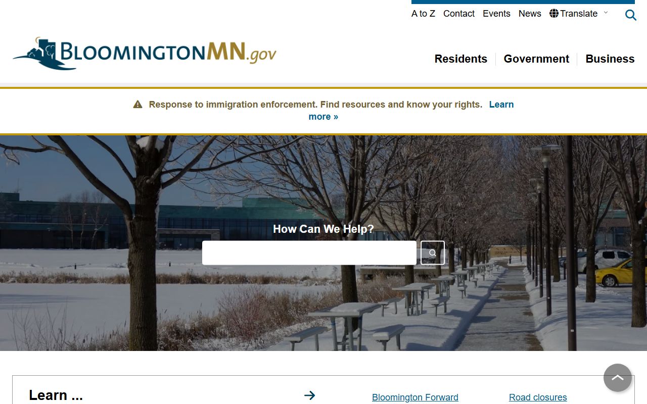 City of Bloomington Minnesota homepage -- death records are handled by Hennepin County