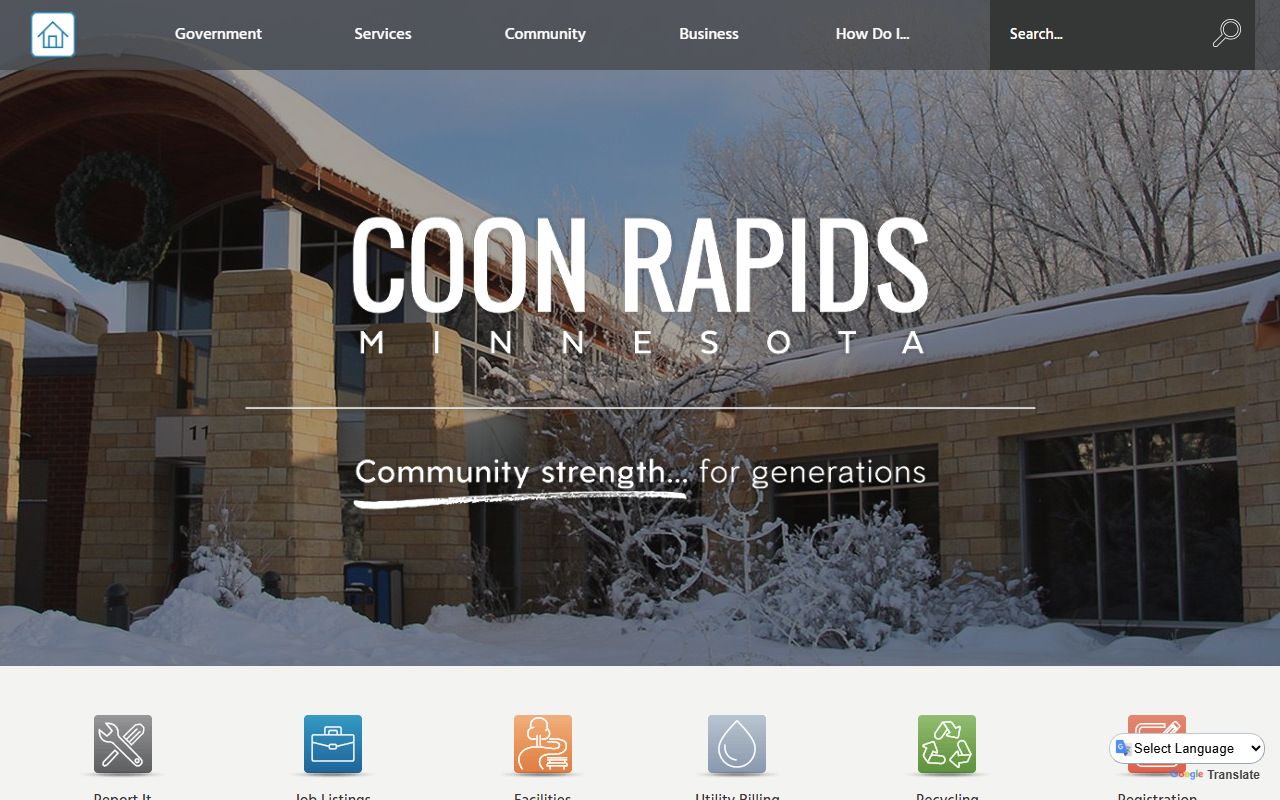 Coon Rapids Minnesota city homepage - Coon Rapids death index reference