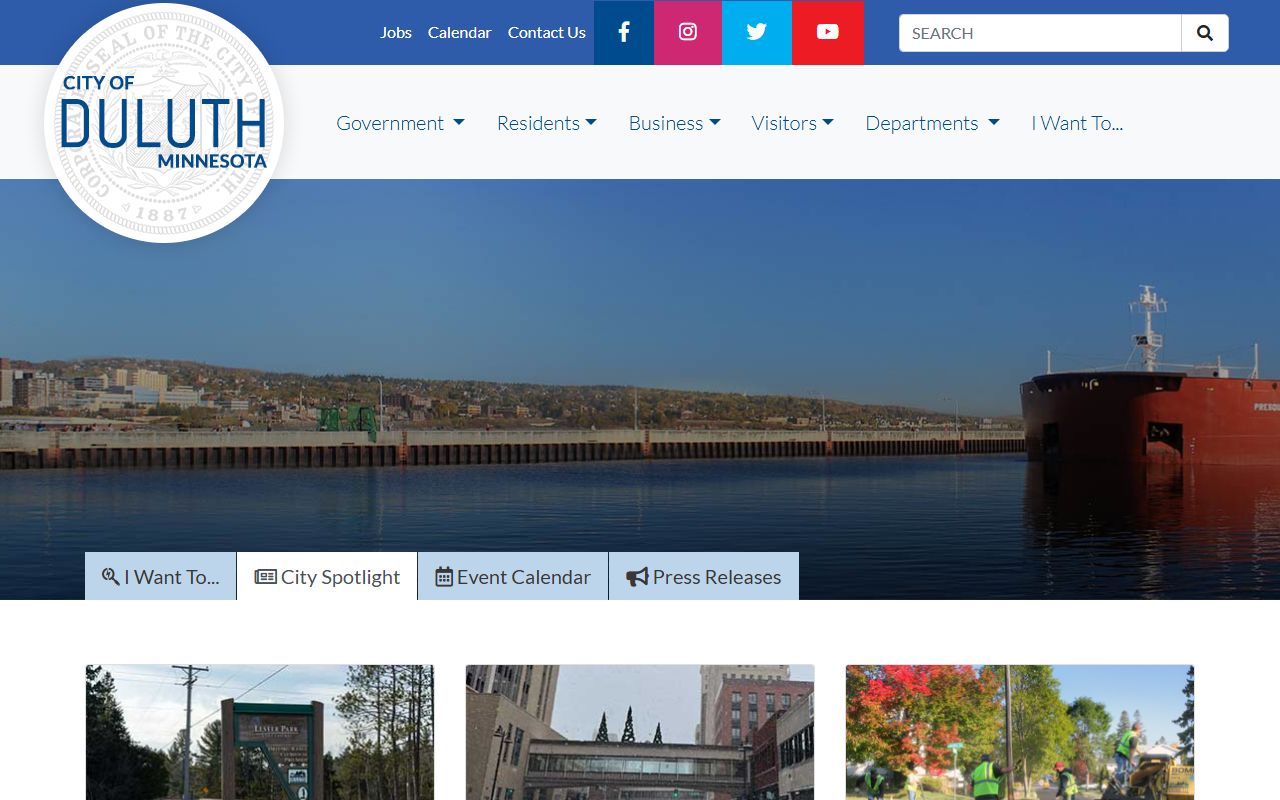 City of Duluth Minnesota homepage -- death records maintained by St. Louis County