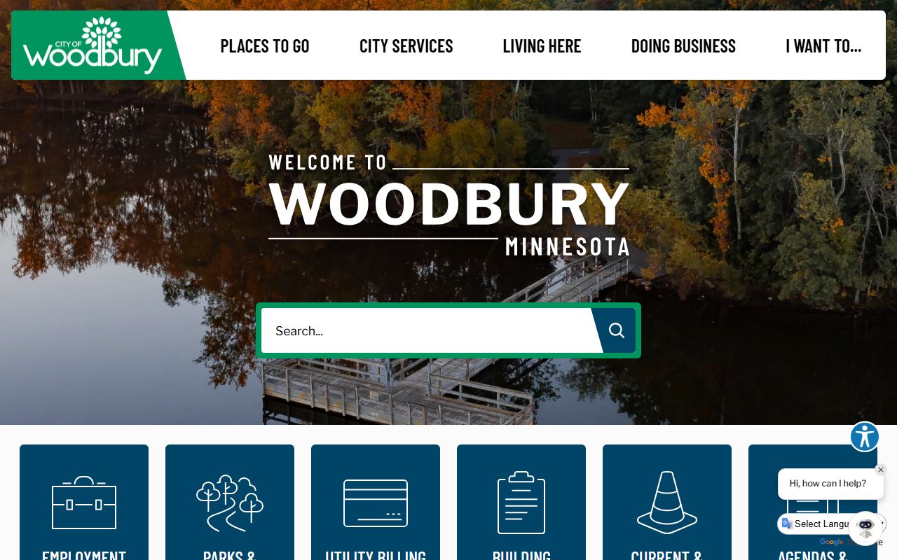 City of Woodbury Minnesota homepage -- death records handled by Washington County