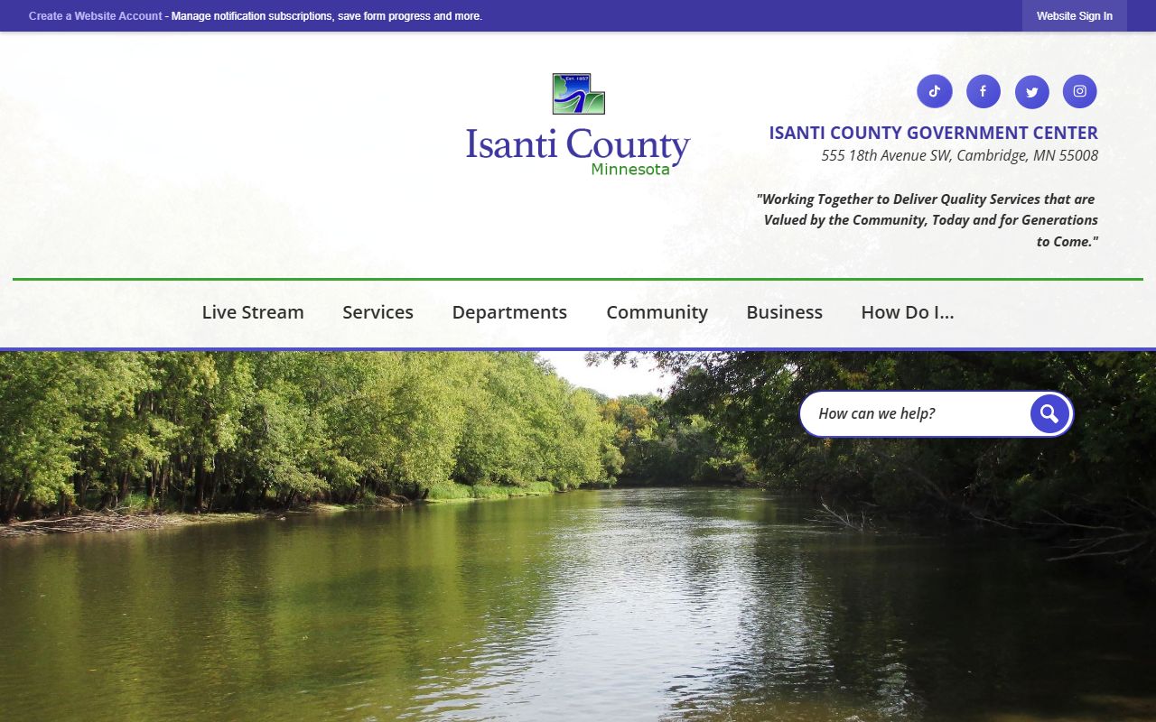 isanti county government center website death records