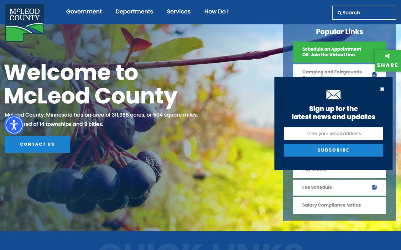 mcleod county death index official county government website
