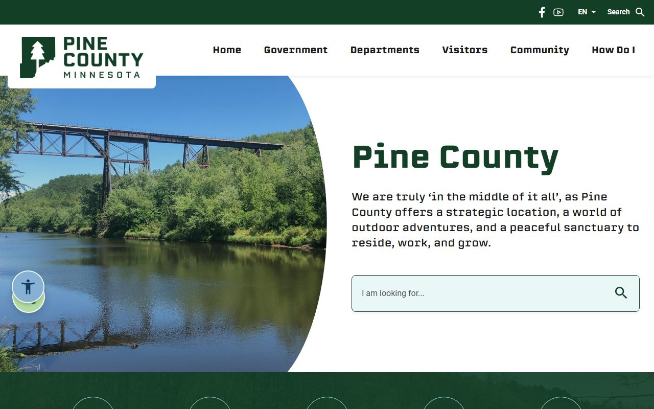 Pine County website with court administrator resources