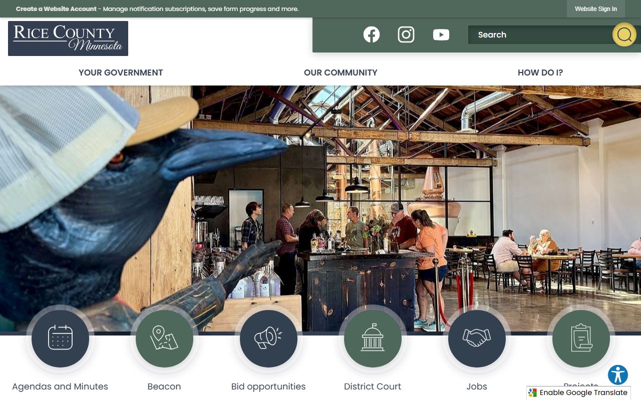 Rice County website for death records