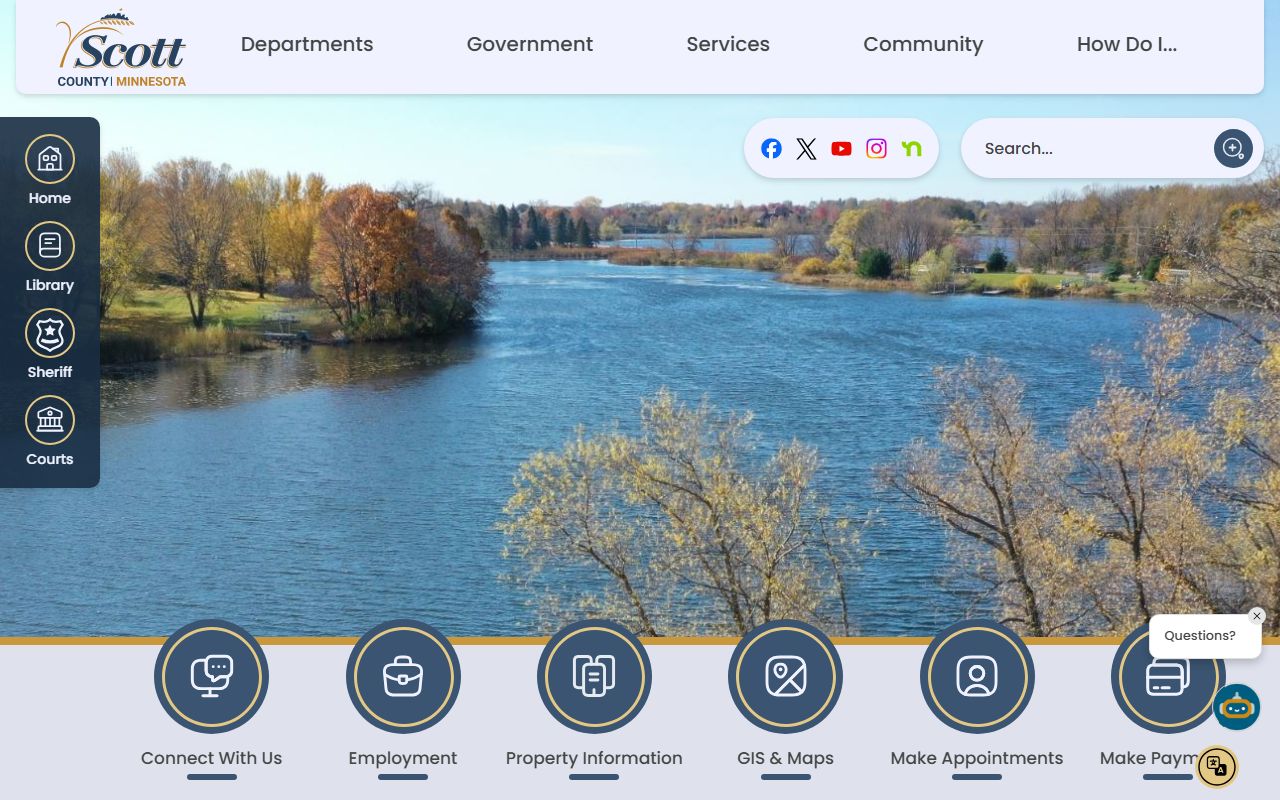 Scott County government website for death records