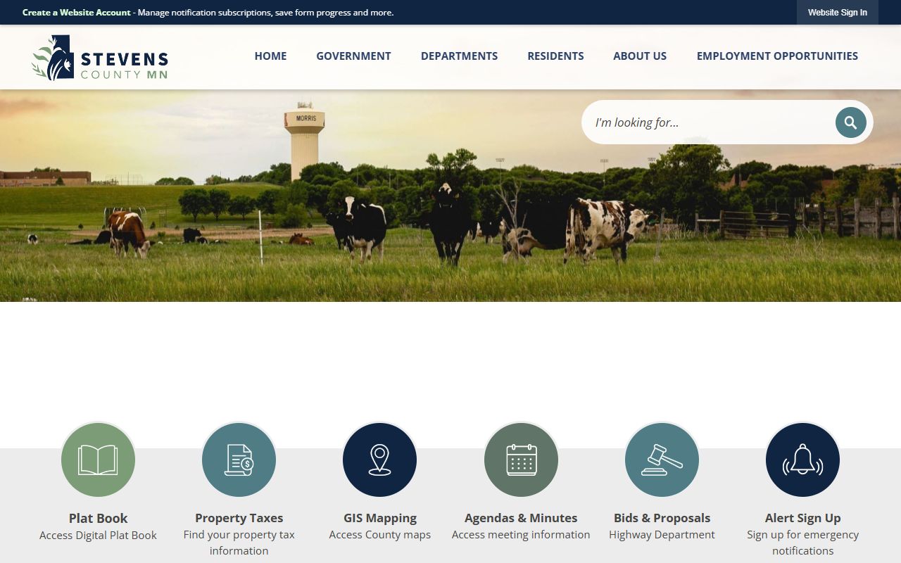 Minnesota Department of Health death records page for Stevens County